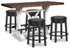 Mesa de comedor de altura de mostrador Valebeck y 4 taburetes