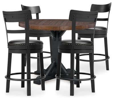 Mesa de altura de mostrador Valebeck y 4 taburetes