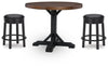 Mesa de comedor de altura de mostrador Valebeck y 2 taburetes