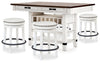 Mesa de comedor de altura de mostrador Valebeck y 4 taburetes