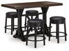 Mesa de comedor de altura de mostrador Valebeck y 4 taburetes