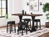 Mesa de comedor de altura de mostrador Valebeck y 4 taburetes
