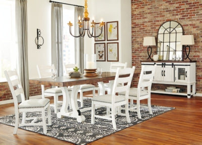 Mesa de comedor Valebeck y 8 sillas con servidor
