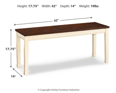Mesa de comedor Whitesburg, 4 sillas, banco y servidor
