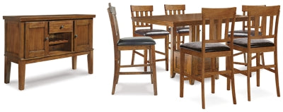 Juego de comedor de 8 piezas con altura de mostrador