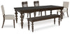 Mesa de comedor Veramond, 4 sillas y banco