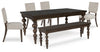 Mesa de comedor Veramond, 4 sillas y banco