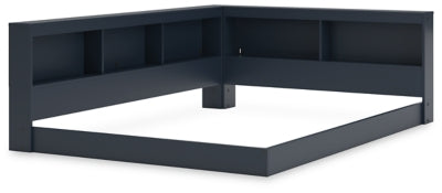 Cama Simmenfort con estantería completa y espacio de almacenamiento