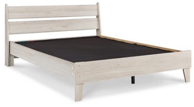 Cama Queen con plataforma y paneles Socalle, cómoda y mesita de noche