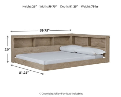 Cama con estantería de almacenamiento Oliah