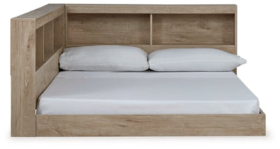 Cama con estantería de almacenamiento Oliah