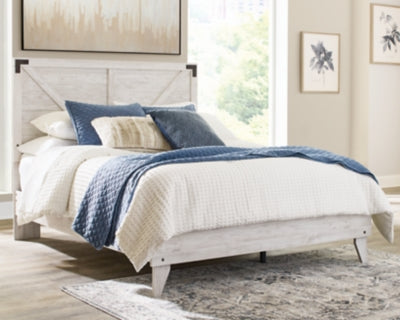 Cama de plataforma con paneles cruzados Shawburn Queen