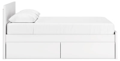 Cama Queen con plataforma y almacenamiento lateral Onita