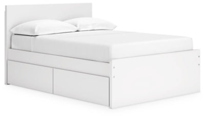 Cama de plataforma Onita con paneles completos y almacenamiento en dos lados