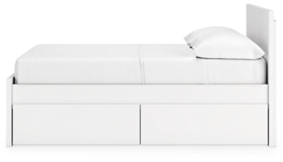 Cama de plataforma Onita con paneles completos y almacenamiento en dos lados