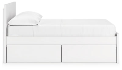 Cama de plataforma Onita con paneles completos y almacenamiento en dos lados