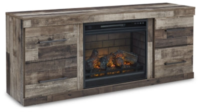 Mueble de TV Derekson con chimenea eléctrica