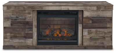 Mueble de TV Derekson con chimenea eléctrica