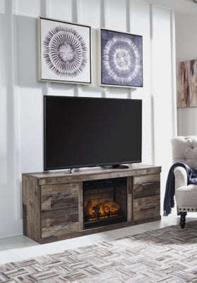 Mueble de TV Derekson con chimenea eléctrica