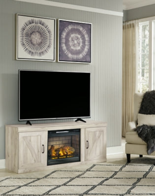 Centro de entretenimiento Bellaby de 4 piezas con chimenea eléctrica