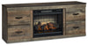 Mueble de TV Trinell con chimenea eléctrica