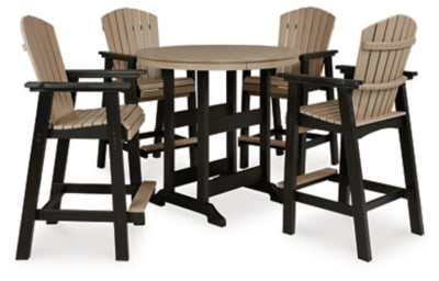 Mesa de comedor de exterior Fairen Trail de altura alta con 2 taburetes