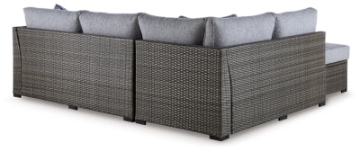 Petal Road Outdoor Loveseat Sectional/Ottoman/Table Set (Set of 4)