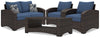 Windglow Outdoor Loveseat, 2 Lounge Chairs and Coffee Table