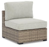 Calworth Outdoor Armless Chair with Cushion (Set of 2)
