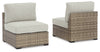Calworth Outdoor Armless Chair with Cushion (Set of 2)