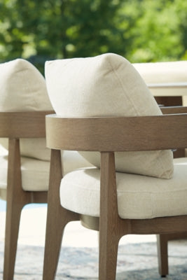 Serene Bay Outdoor Dining Arm Chair with Cushion (Set of 2)