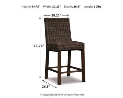 Paradise Trail Outdoor Counter Height Dining Table with 4 Barstools