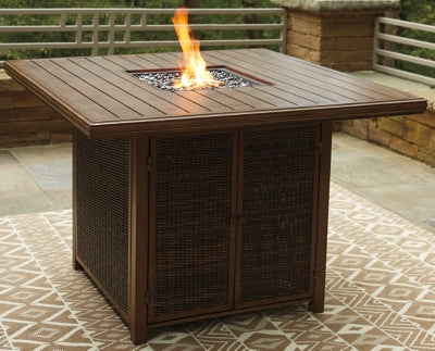 Paradise Trail Outdoor Counter Height Dining Table with 4 Barstools