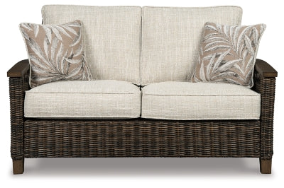 Paradise Trail Outdoor Loveseat, Fire Pit Table and 2 Lounge Chairs