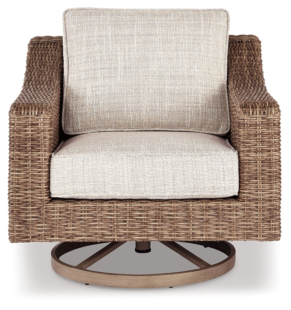Sillón giratorio de exterior Beachcroft con cojín