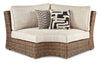 Beachcroft Outdoor Curved Corner Chair with Cushion