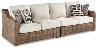 Beachcroft 4-Piece Outdoor Sectional, 2 Arm Chairs, Lounge Chair and Bench