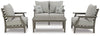Loveseat de exterior Visola, dos sillones y mesa de centro