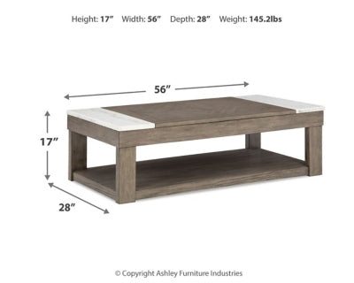 Loyaska Lift-top Coffee Table and 2 End Tables