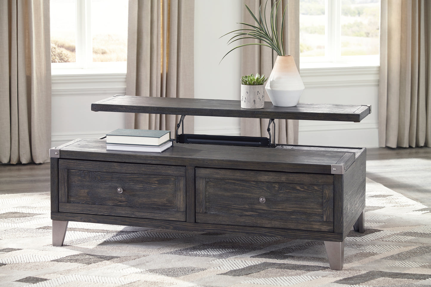 Mesa de centro Todoe con tapa elevable