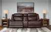 Loveseat reclinable eléctrico de dos piezas VonKurt con consola