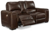 Loveseat eléctrico reclinable Alessandro con consola