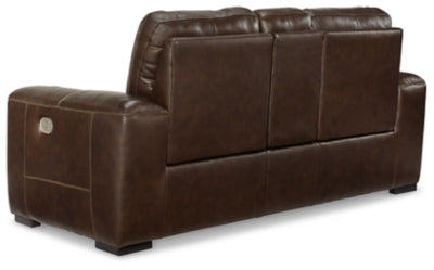Loveseat eléctrico reclinable Alessandro con consola