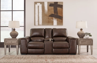 Loveseat eléctrico reclinable Alessandro con consola