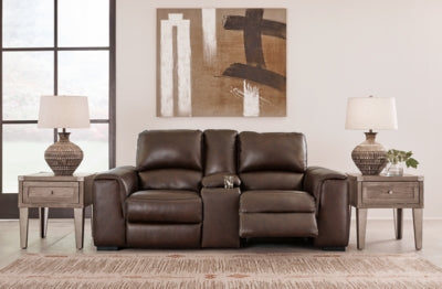 Loveseat eléctrico reclinable Alessandro con consola