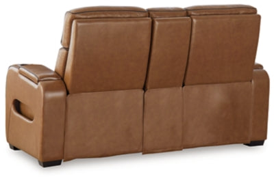 Sofá de dos plazas reclinable eléctrico Boyington con consola