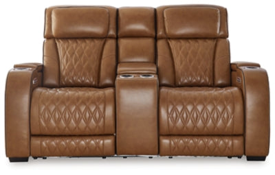 Sofá de dos plazas reclinable eléctrico Boyington con consola