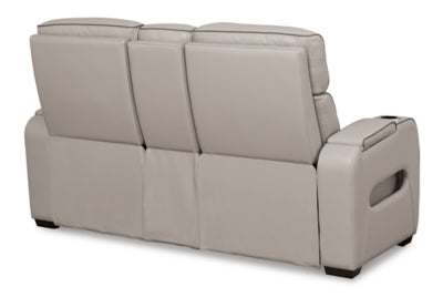 Sofá de dos plazas reclinable eléctrico Boyington con consola