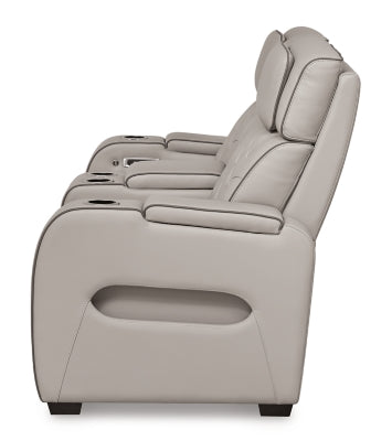 Sofá de dos plazas reclinable eléctrico Boyington con consola