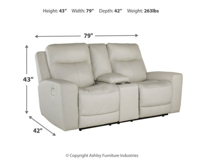 Loveseat reclinable eléctrico Mindanao con consola